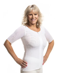 Wear Ease Andrea Compression Sleeved Shirt with Axilla Pads White