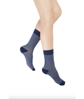 Rejuva Herringbone Crew Compression Socks Marine