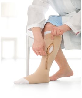 Jobst UlcerCare: Knee High with Zipper, Beige
