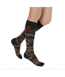 Rejuva Camo Knee High Compression Socks Green
