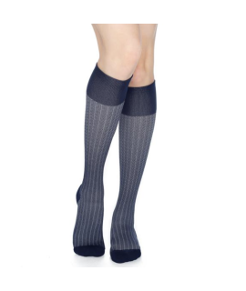 Rejuva Herringbone Knee High Compression Socks Marine