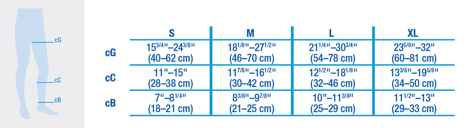 jobst for men thigh high size chart